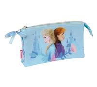Safta Portatodo triple Frozen Ice Magic – Estuche infantil cómodo y resistente 22x3x12 cm