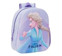 Safta FROZEN - Mochila Escolar, con Diseño 3D, Adaptable a Carro, Ideal para Niños de Diferentes Edades, Cómoda y Versátil, Calidad y Resistencia, 27x10x33 cm, Color Lila