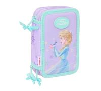 Safta Frozen Spirit - Estuche Escolar con 37 Útiles Incluidos, Estuche Infantil, Estuche Niño, Ideal para Niños de 5 a 14 Años, Cómodo y Versátil, Calidad y Resistencia, 12.5x5.5x19.5 cm