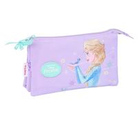 Safta Frozen Spirit - Portatodo Triple, Estuche Infantil, Estuche Niño, Ideal para Niños en Edad Escolar, Cómodo y Versátil, Calidad y Resistencia, 22x3x12 cm