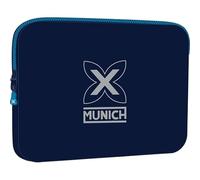SAFTA | Funda para Portátil 15,6″ Munich Nautic, Acolchada y Ergonómica, Compartimento Interior Protector Anti-Rozaduras, Cremallera Resistente, Color Azul Marino, Medidas 39,5x3,5x27,5 cm