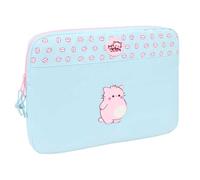 SAFTA | Funda para Portátil Pembe The Pink Cat, 39,5x3,5x27,5 cm, para Laptop 15,6″, Interior Acolchado Protector, Cremallera Doble con Tiradores, Diseño Infantil Azul y Rosa