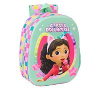 Safta Mochila escolar GABBY'S DOLLHOUSE 3D – adaptable a carro, cómoda – 27x10x33 cm