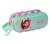 Safta Portatodo Doble GABBY'S Dollhouse 3D Estuche infantil cómodo y versátil 21x6x8 cm