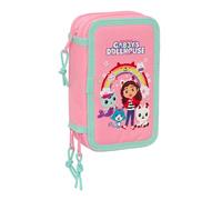 GABBY'S DOLLHOUSE - Estuche Escolar con 37 Útiles Incluidos, Ideal para Niños de 5 a 14 Años, Cómodo y Versátil, Calidad y Resistencia, 12.5x5.5x19.5 cm