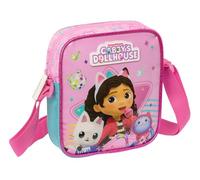 Safta GABBY'S DOLLHOUSE PARTY - Bandolera Pequeña, Bandolera Infantil, Bolso Niño, Ideal para Niños de 5 a 14 Años, Cómoda y Versátil, Calidad y Resistencia, 16x4x18 cm, Color Rosa claro