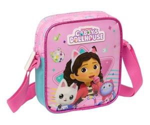Safta GABBY'S DOLLHOUSE PARTY - Bandolera Pequeña, Bandolera Infantil, Bolso Niño, Ideal para Niños de 5 a 14 Años, Cómoda y Versátil, Calidad y Resistencia, 16x4x18 cm, Color Rosa claro
