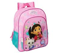 Safta GABBY'S DOLLHOUSE PARTY - Mochila Escolar Infantil Animada, Mochila Niño, Mochila Infantil, Adaptable a Carro, Ideal para Niños en Edad Escolar, Cómoda y Versátil, 26x11x34 cm, Color Rosa claro