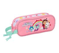 GABBY'S Dollhouse - Portatodo Doble Niño, Estuche Infantil, Estuche Niño, Ideal para Niños en Edad Escolar, Cómodo y Versátil, Calidad y Resistencia, 21x6x8 cm