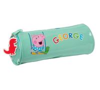Safta GEORGE - Estuche Redondo Escolar, Estuche Infantil, Estuche Niño, Ideal para Niños de 5 a 14 Años, Cómodo y Versátil, Calidad y Resistencia, 20x7 cm, Color Verde Menta