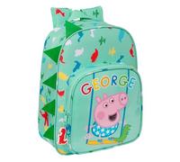 Safta GEORGE - Mochila Escolar Infantil Animada, Mochila Niño, Mochila Infantil, Adaptable a Carro, Ideal para Niños en Edad Escolar, Cómoda y Versátil, Resistencia, 26x11x34 cm, Color Verde Menta