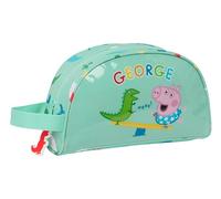 Safta George - Neceser Grande Niño, Neceser Infantil, Adaptable a Carro, Ideal para Niños de 5 a 14 Años, Cómodo y Versátil, Calidad y Resistencia, 26x16x9 cm, Color Verde Menta