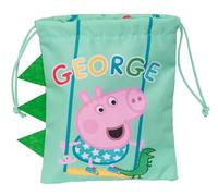 Safta GEORGE - Saquito Merienda Lunch Bag, Portatodo, Calidad y Máxima Resistencia, Porta Comida, Recreo, 20x25 cm, Color Verde Menta