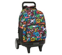 SAFTA GRAFFITI COLORS - Mochila Grande con Ruedas, Compact Evolución, Extraíble, Ideal para Niños de Diferentes Edades, Cómoda y Versátil, Calidad y Resistencia, 33x22x45 cm