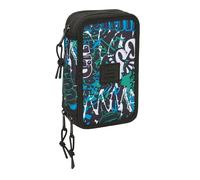 SAFTA GRAFFITI GO - Estuche Escolar con 37 Útiles Incluidos, Estuche Infantil, Estuche Niño, Ideal para Niños de 5 a 14 Años, Cómodo y Versátil, Calidad y Resistencia, 12.5x5.5x19.5 cm