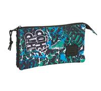 SAFTA Graffiti GO - Portatodo Triple, Estuche Infantil, Estuche Niño, Ideal para Niños en Edad Escolar, Cómodo y Versátil, Calidad y Resistencia, 22x3x12 cm
