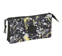 SAFTA Graffiti Splash - Portatodo Triple, Estuche Infantil, Estuche Niño, Ideal para Niños en Edad Escolar, Cómodo y Versátil, Calidad y Resistencia, 22x3x12 cm