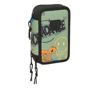 SAFTA GRAFFITI ZONE - Estuche Escolar con 37 Útiles Incluidos, Estuche Infantil, Estuche Niño, Ideal para Niños de 5 a 14 Años, Cómodo y Versátil, Calidad y Resistencia, 12.5x5.5x19.5 cm