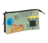 SAFTA Graffiti Zone - Portatodo Triple, Estuche Infantil, Estuche Niño, Ideal para Niños en Edad Escolar, Cómodo y Versátil, Calidad y Resistencia, 22x3x12 cm