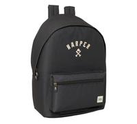 Safta HARPER & NEYER BLACK - Mochila para Portátil 15.6" y USB, Ideal para Jóvenes de Diferentes Edades, Tejido Reciclado, Cómoda y Versátil, Calidad y Resistencia, 31x18x44 cm