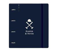 Safta HARPER & NEYER - Carpeblock con 4 Anillas de 35 mm, con Recambio, con 100 Hojas A4, Ideal para Niños de Diferentes Edades, Cómoda y Versátil, Calidad y Resistencia, 27x4x32 cm