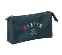 Safta HARPER & NEYER - Portatodo Triple, Estuche Infantil, Estuche Niño, Ideal para Niños en Edad Escolar, Cómodo y Versátil, Calidad y Resistencia, 22x3x12 cm