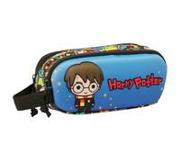 Safta Harry Potter 3D - Portatodo Doble 3D, Estuche Infantil, Estuche Niño, Ideal para Niños en Edad Escolar, Cómodo y Versátil, Calidad y Resistencia, 21x6x8 cm, Color Azul/Multicolor