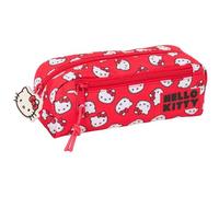Safta Hello Kitty Iconic - Portatodo Triple Pequeño, Estuche Infantil, Estuche Niño, Ideal para Niños en Edad Escolar, Cómodo y Versátil, Calidad y Resistencia, 22x6x8.5 cm