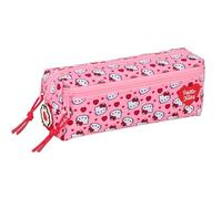 HELLO KITTY - Portatodo Triple Pequeño, Estuche Infantil, Estuche Niño, Ideal para Niños en Edad Escolar, Cómodo y Versátil, Calidad y Resistencia, 22x6x8.5 cm