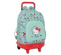 Safta HELLO KITTY SEA LOVERS - Mochila Grande con Ruedas, Compacta, Extraíble, Ideal para Niños de Diferentes Edades, Cómoda y Versátil, Calidad y Resistencia, 33x22x45 cm, Color Turquesa