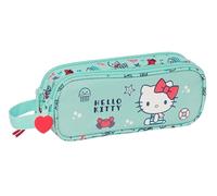 Safta - Portatodo doble Hello Kitty Sea Lovers - Estuche infantil 21x6x8 cm Turquesa