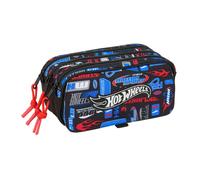Safta Portatodo Triple Hot Wheels – Estuche infantil 21,5×8×10 cm resistente y versátil