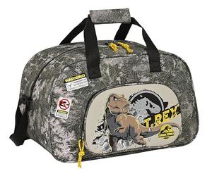 Safta JURASSIC WORLD WARNING - Bolsa de Deporte, Mochila, Ideal para Niños de Diferentes Edades, Cómoda y Versátil, Calidad y Resistencia, 40x23x24 cm, Color Gris