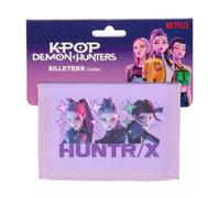 Safta K-POP Demon Hunters BATTLE - Cartera Billetera con Cabecera, Cartera Billetera, Monedero, 12.5x9.5 cm
