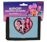 K-Pop Demon Hunters - HUNTR/X - Cartera Billetera con Cabecera, Cartera Billetera, Monedero, Cómoda y Versátil, Resistencia, 12.5x9.5 cm