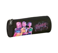 K-POP Demon Hunters - NEGRA - Estuche Redondo Escolar Infantil, Estuche Niño, Ideal para Niños de 5 a 14 Años, Cómodo y Versátil, Calidad y Resistencia, 20x7 cm