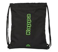 KAPPA BLACK - Mochila Saco Plano Grande, Mochila, Ideal para Niños de Diferentes Edades, Cómoda y Versátil, Calidad y Resistencia, 35x40 cm, Color Negro