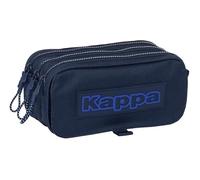 Safta Kappa Blue Night - Portatodo Triple Big, Estuche Infantil, Estuche Niño, Ideal para Niños en Edad Escolar, Cómodo y Versátil, Calidad y Resistencia, 21.5x8x10 cm, Color Azul Marino