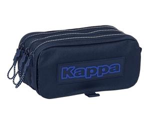 Safta Kappa Blue Night - Portatodo Triple Big, Estuche Infantil, Estuche Niño, Ideal para Niños en Edad Escolar, Cómodo y Versátil, Calidad y Resistencia, 21.5x8x10 cm, Color Azul Marino