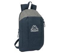 Safta KAPPA DARK NAVY - Mini Mochila para Uso Diario, Ideal para Niños de Diferentes Edades, Cómoda y Versátil, Calidad y Resistencia, 22x10x39 cm, Color Gris/Azul Marino Melange