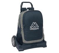 Safta KAPPA DARK NAVY - Mochila Escolar, Espalda Ergonómica, con Carro Evolution, Ideal para Niños de Diferentes Edades, Versátil, Calidad y Resistencia, 32x16x44 cm, Color Gris/Azul Marino Melange