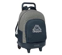 Safta KAPPA DARK NAVY - Mochila Grande con Ruedas, Compacta, Extraíble, Ideal para Niños de Diferentes Edades, Cómoda y Versátil, Calidad y Resistencia, 33x22x45 cm, Color Gris/Azul Marino Melange
