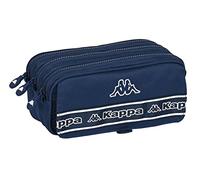 Safta Kappa - Portatodo Triple Big, Estuche Infantil, Estuche Niño, Ideal para Niños de 5 a 14 Años, Cómodo y Versátil, Calidad y Resistencia, 21.5x8x10 cm, Color Azul Marino