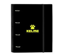 Safta KELME Jungle - Carpeta 4 Anillas de 35 cm con 100 Hojas A4, Ideal para Niños de Diferentes Edades, Cómoda y Versátil, Calidad y Resistencia, 27x3.5x32 cm, Color Negro, lima y gris