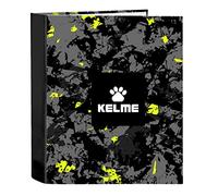 Safta KELME Jungle - Carpeta de Folio 4 Anillas, Ideal para Niños de Diferentes Edades, Cómoda y Versátil, Calidad y Resistencia, 27x6x33 cm, Color Negro, lima y gris