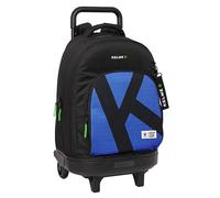 Safta KELME ROYAL - Mochila Grande con Ruedas, Compacta, Extraíble, Ideal para Niños de Diferentes Edades, Cómoda y Versátil, Calidad y Resistencia, 33x22x45 cm, Color Negro