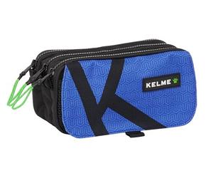 Safta Kelme Royal - Portatodo Triple Big, Estuche Infantil, Estuche Niño, Ideal para Niños en Edad Escolar, Cómodo y Versátil, Calidad y Resistencia, 21.5x8x10 cm, Color Negro