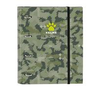 Safta KELME TRAVEL - Carpeta 4 Anillas de 35 cm con 100 Hojas A4, Ideal para Niños de Diferentes Edades, Cómoda y Versátil, Calidad y Resistencia, 27x3.5x32 cm, Color Verde/Negro