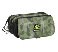 Safta KELME TRAVEL - Portatodo Triple Big, Estuche Infantil, Estuche Niño, Ideal para Niños en Edad Escolar, Cómodo y Versátil, Calidad y Resistencia, 21.5x8x10 cm, Color Verde/Negro