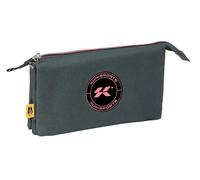 Safta Kings League KUNISPORT - Portatodo Triple, Estuche Infantil, Estuche Niño, Ideal para Niños en Edad Escolar, Cómodo y Versátil, Calidad y Resistencia, 22x3x12 cm, Color Gris